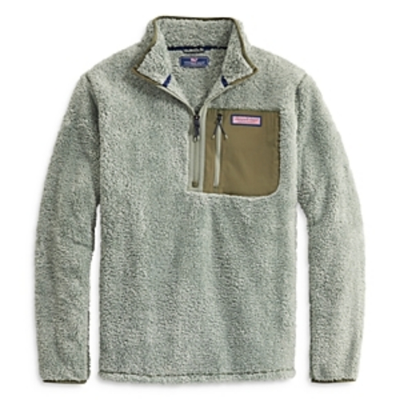 VINEYARD VINES MEN'S Stillwater High-Pile Sherpa 1/4-Zip Cozy Winter